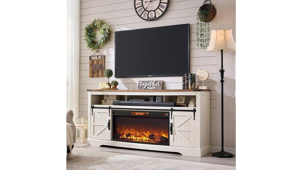 rustic 80 inch fireplace stand