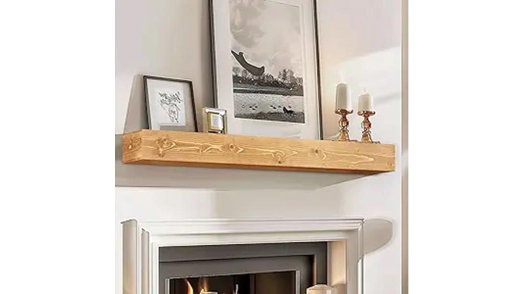 rustic handcrafted fireplace mantel