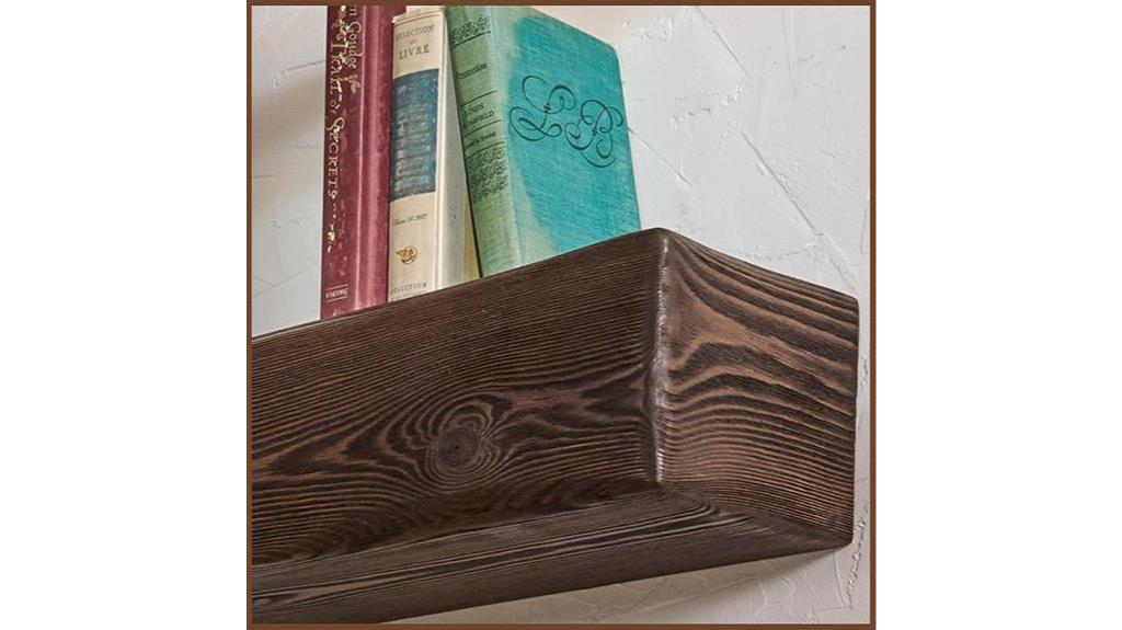 rustic handmade fireplace shelf