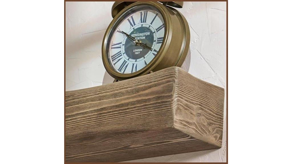 rustic handmade fireplace shelf