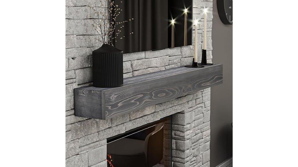 rustic pine fireplace mantel