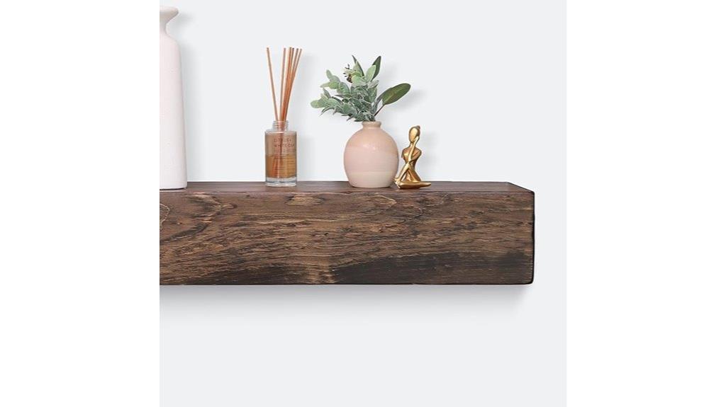 rustic real wood mantel