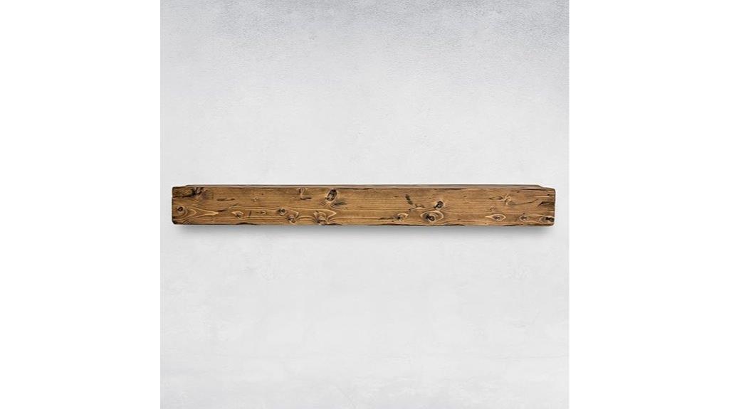 rustic real wood mantel