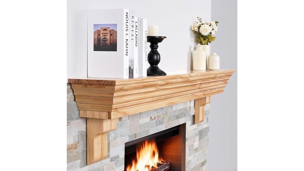 rustic wall mounted fireplace mantel