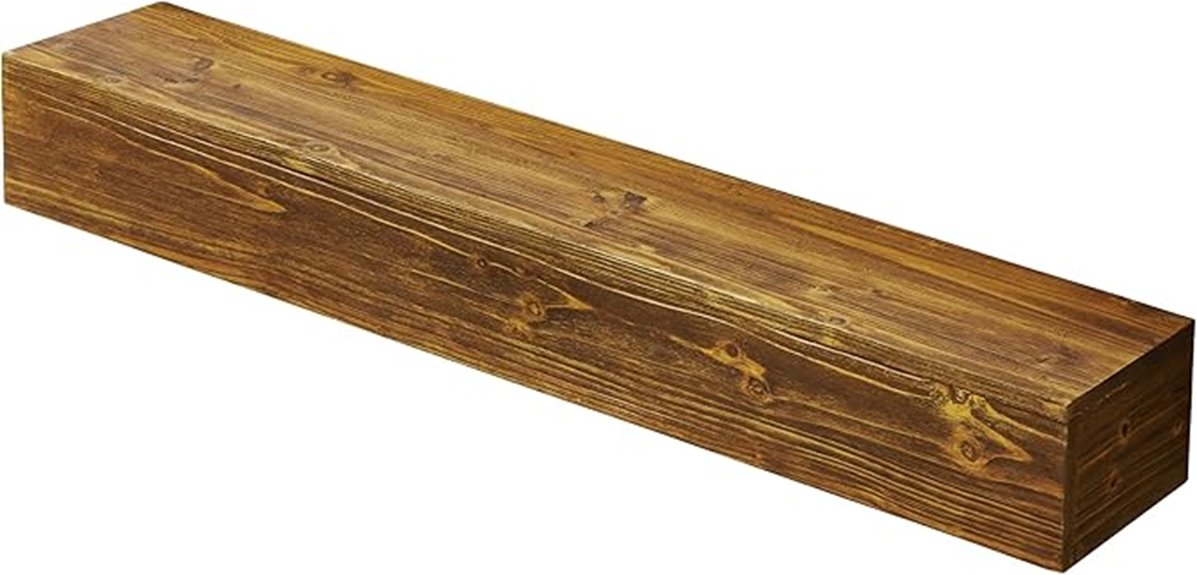 rustic wood fireplace mantel