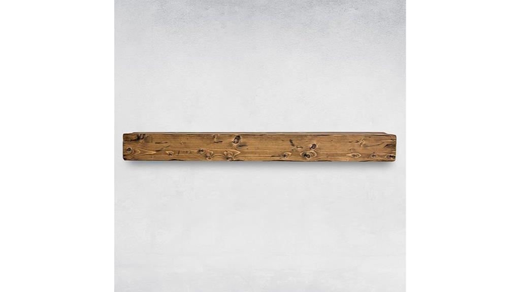 rustic wood fireplace shelf
