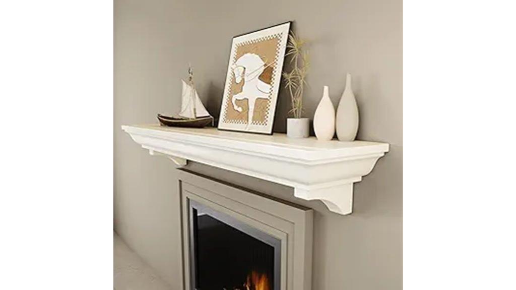 rustic wooden mantel shelf