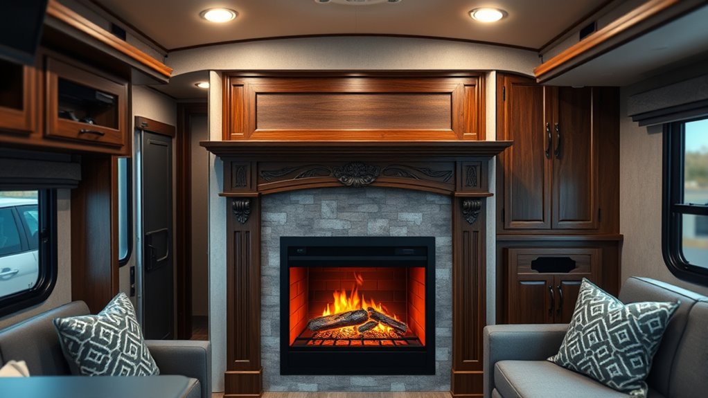 rv fireplace mantel considerations