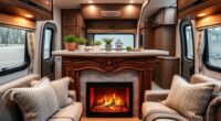rv fireplace mantel designs