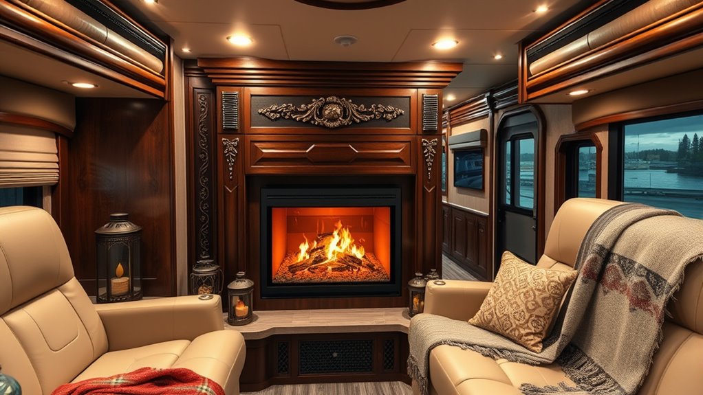 rv fireplace surround options