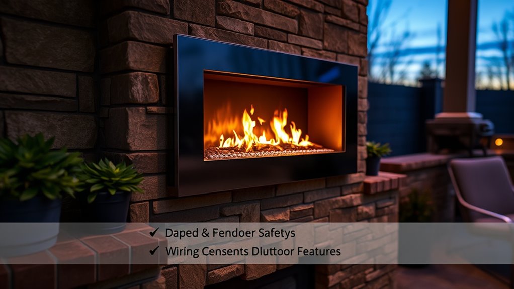 safe outdoor electric fireplace operation