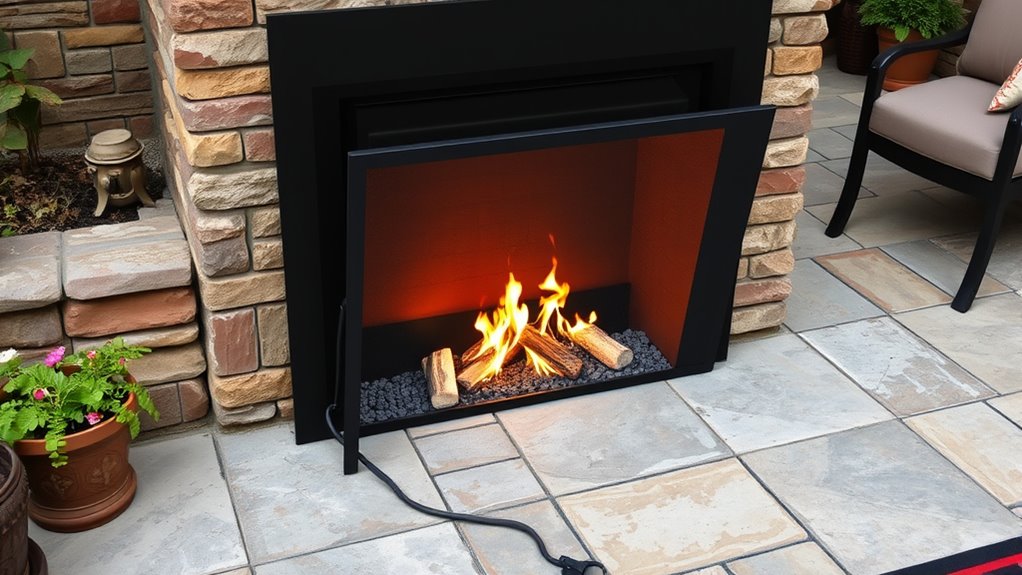 secure outdoor fireplace properly