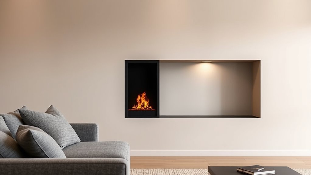 sleek narrow fireplace frames