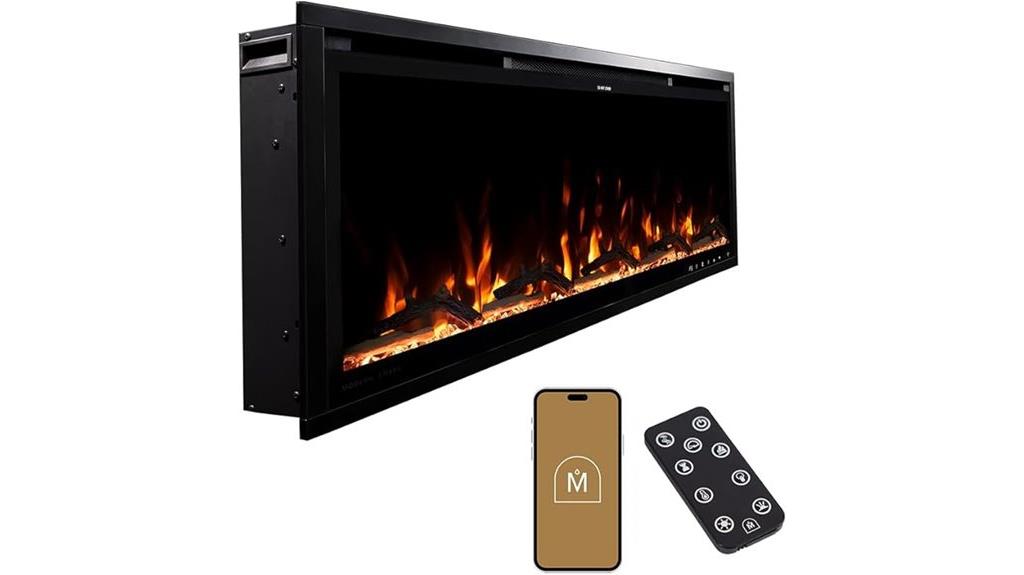 slim 42 inch electric fireplace
