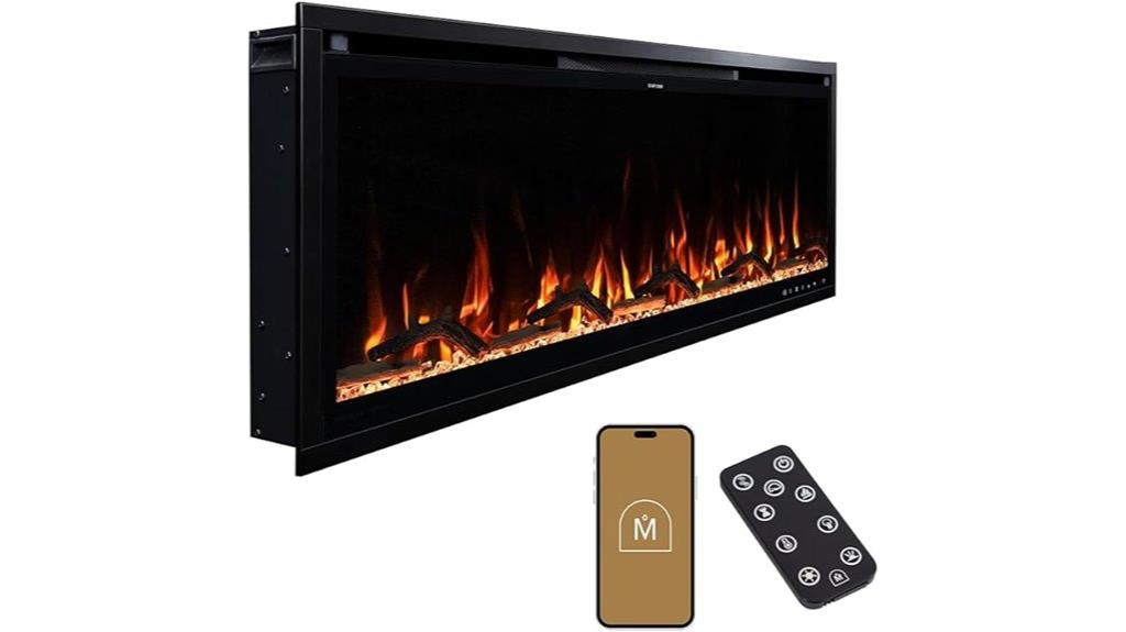 slim 50 inch electric fireplace