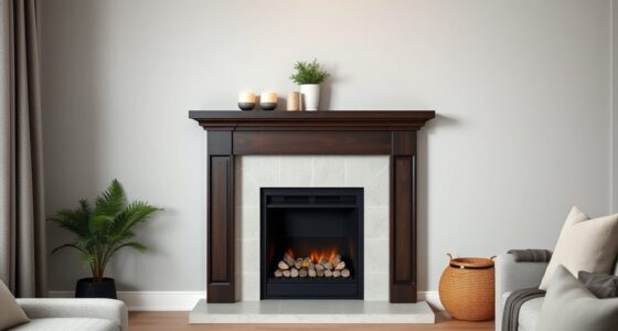 slim fireplace mantel designs
