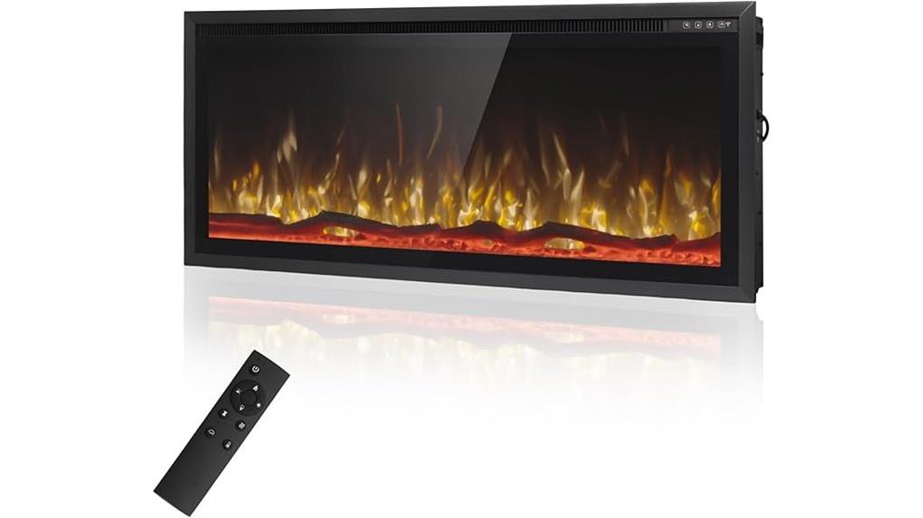slim wall mounted electric fireplace