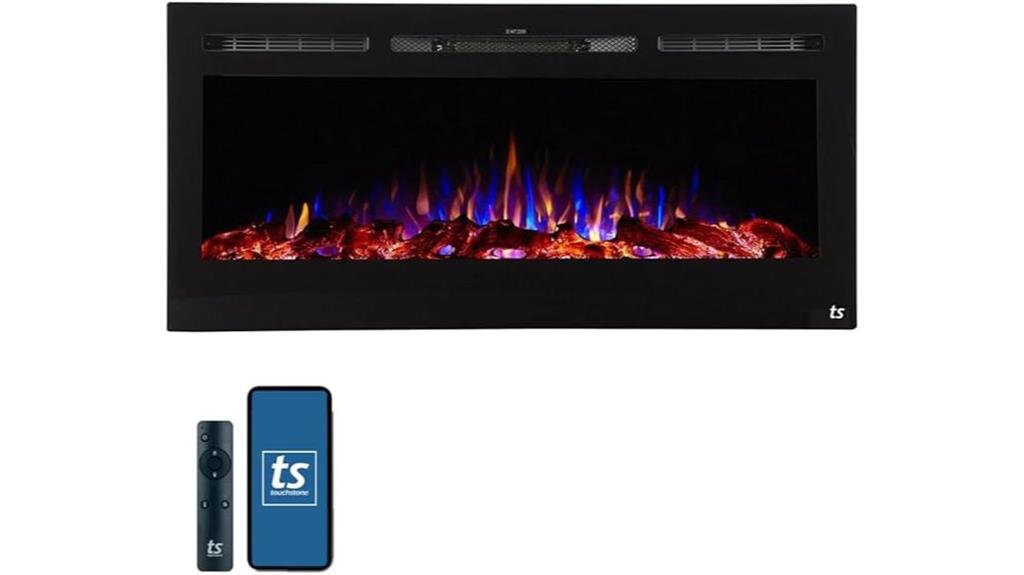 slim wide electric fireplace