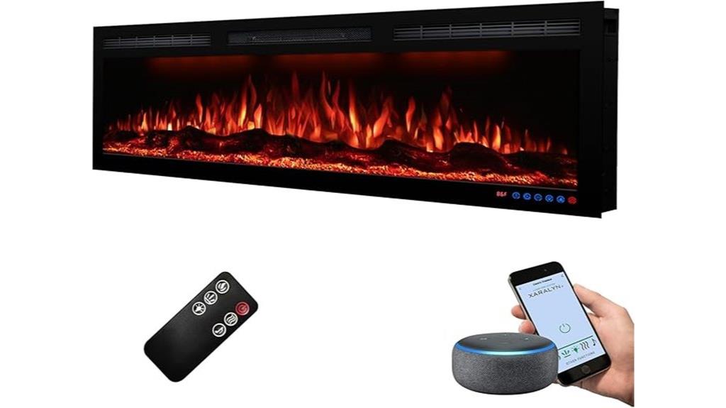 smart 50 inch electric fireplace