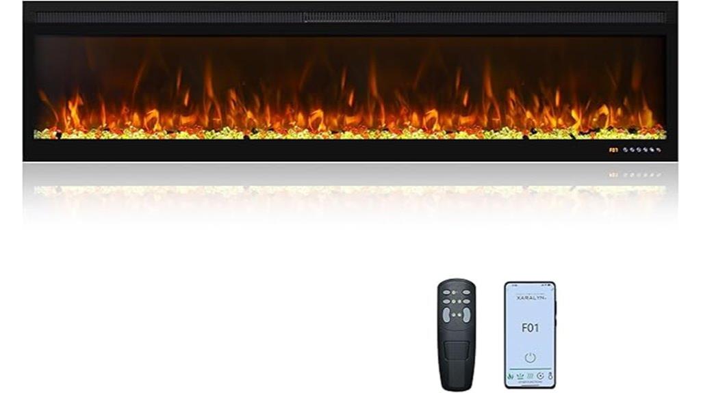smart 72 inch electric fireplace