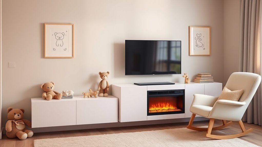stylish nursery fireplace options