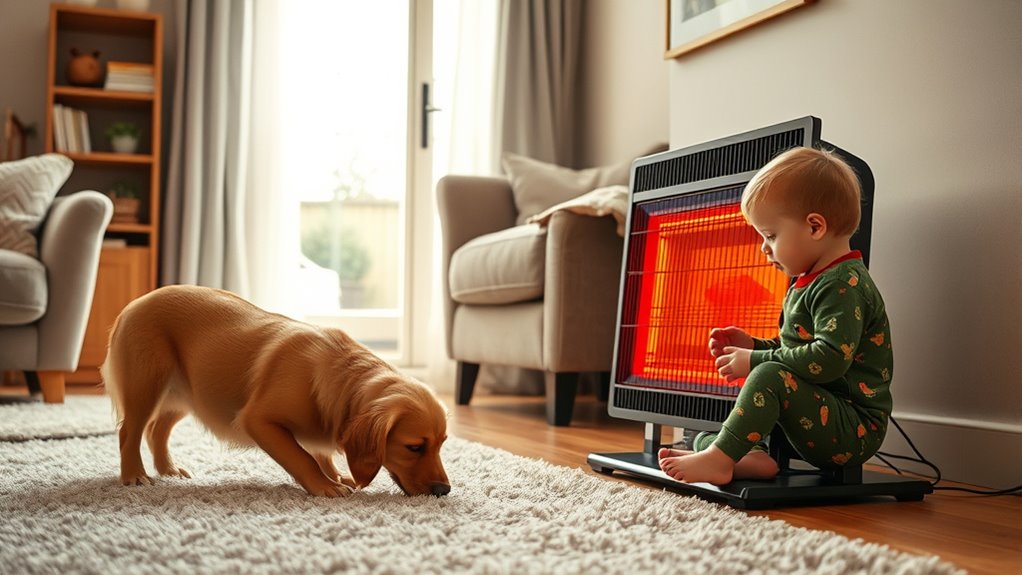 supervise kids pets near heaters