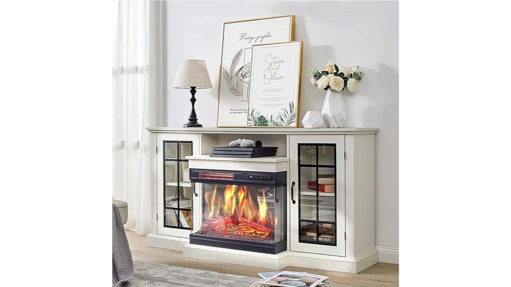 three sided fireplace stand