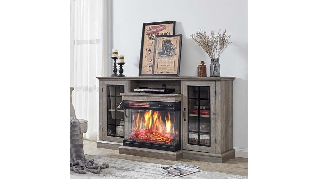 three sided glass fireplace
