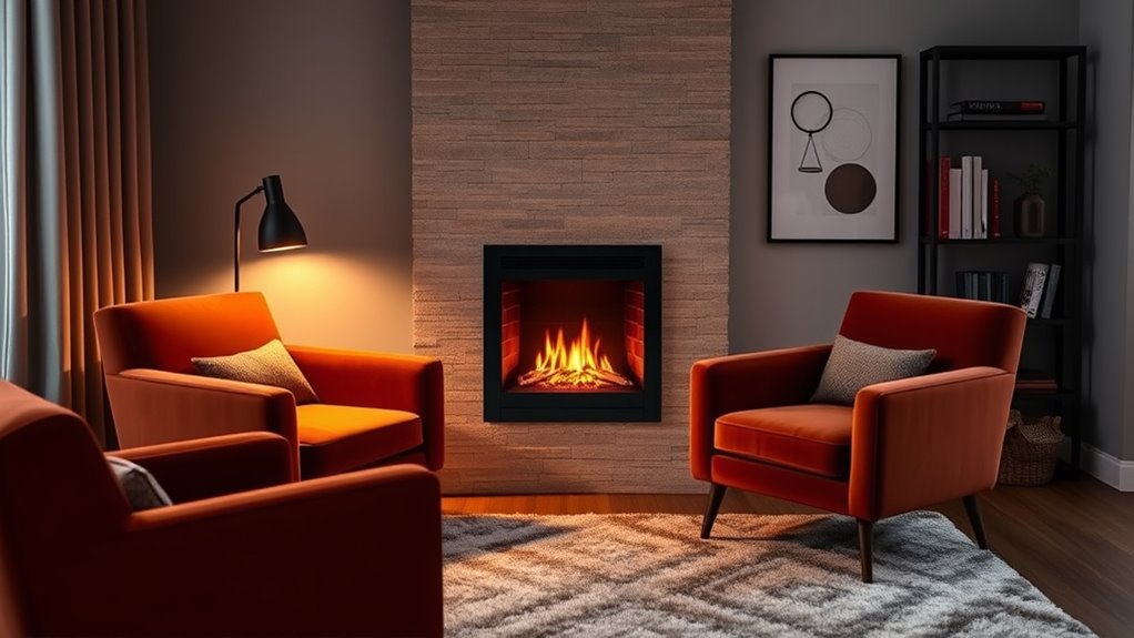 top apartment corner fireplaces