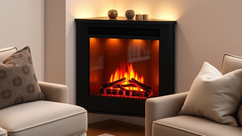 top corner electric fireplaces