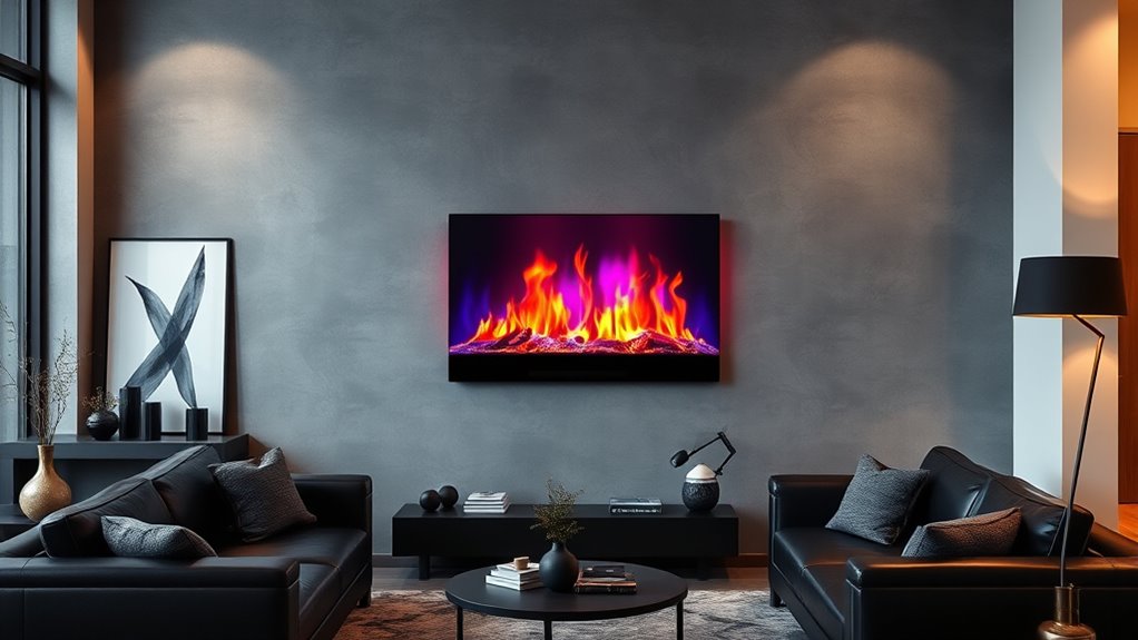 top multi color wall fireplaces