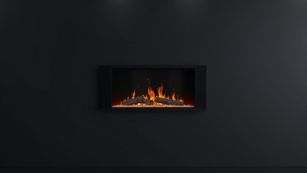 top narrow wall mounted fireplaces