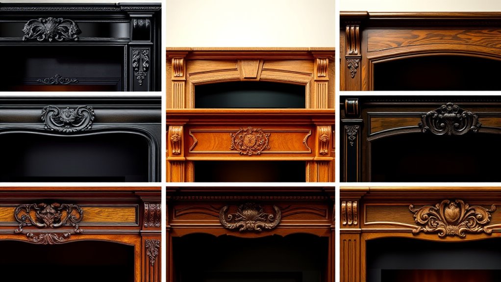 top r w flame mantel selections