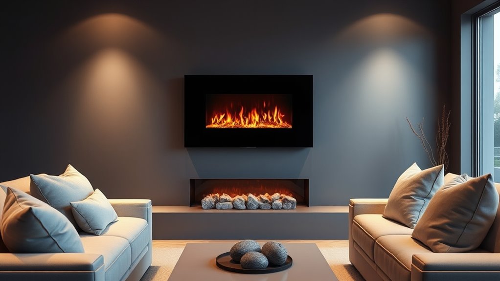 top wall mounted electric fireplaces