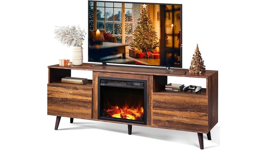 tv stand with fireplace