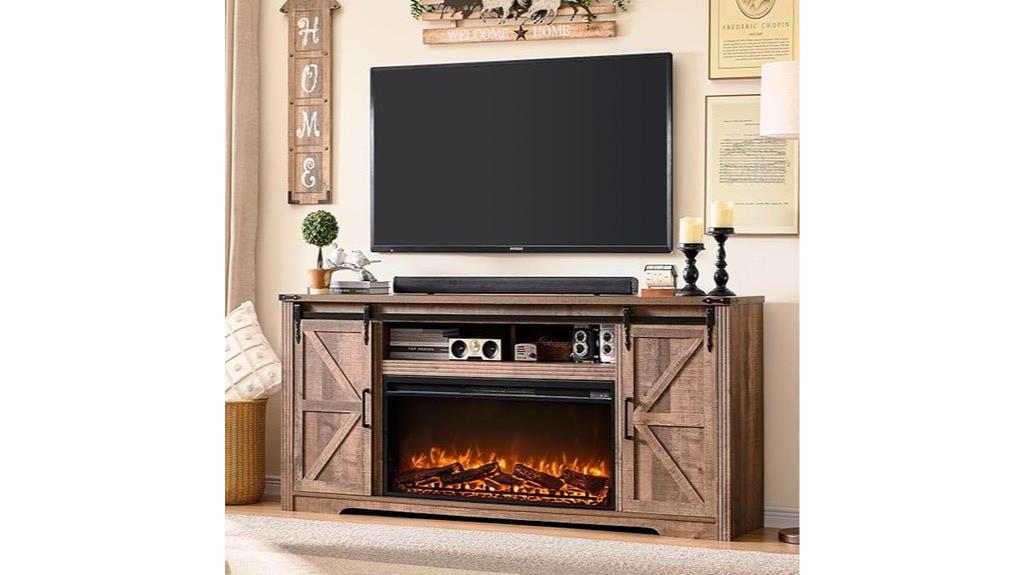 tv stand with fireplace