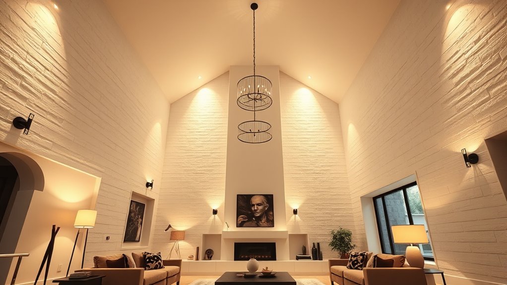 use vertical lighting accents