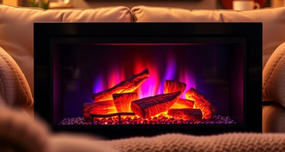 vibrant multicolor electric fireplaces
