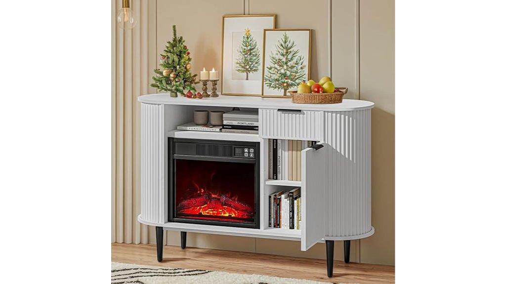vintage electric fireplace console