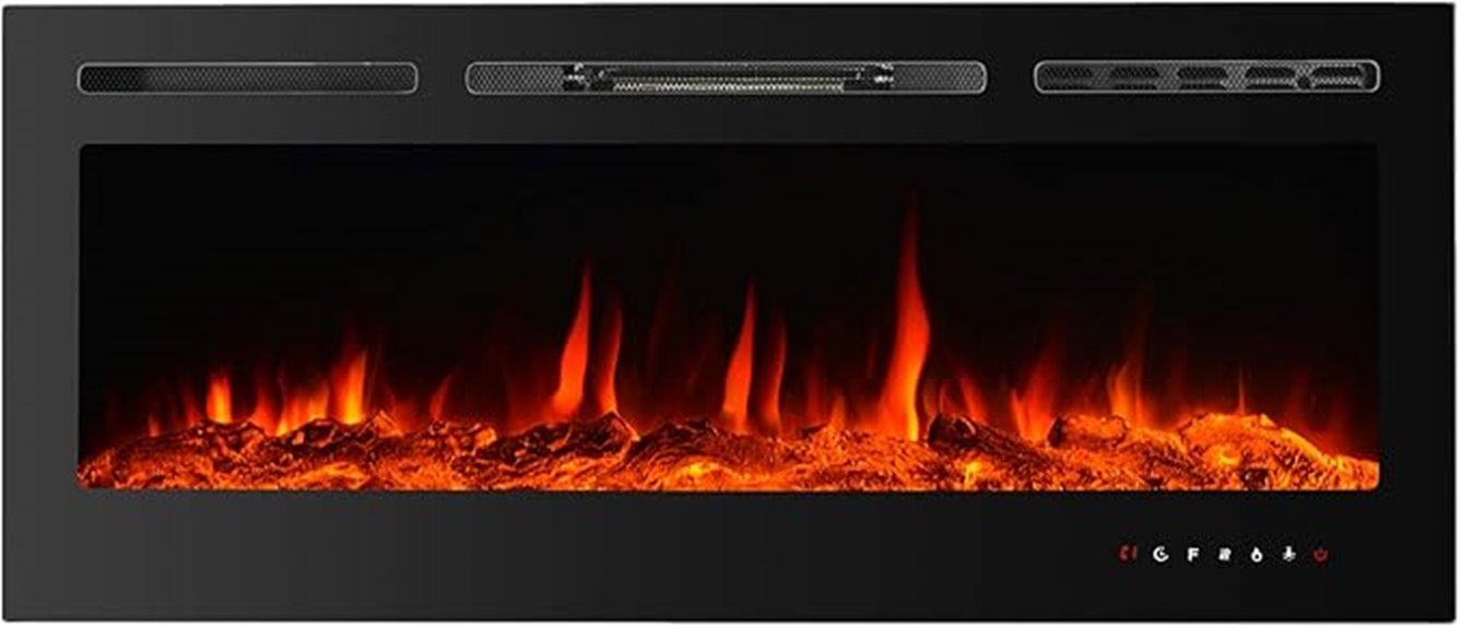 wall mounted electric fireplace insert