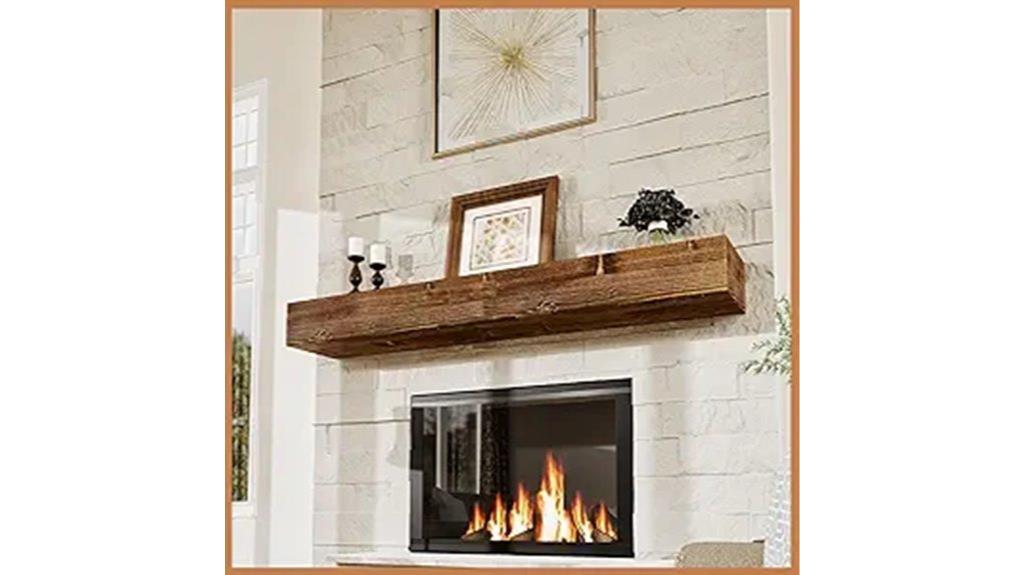 wall mounted fireplace shelf