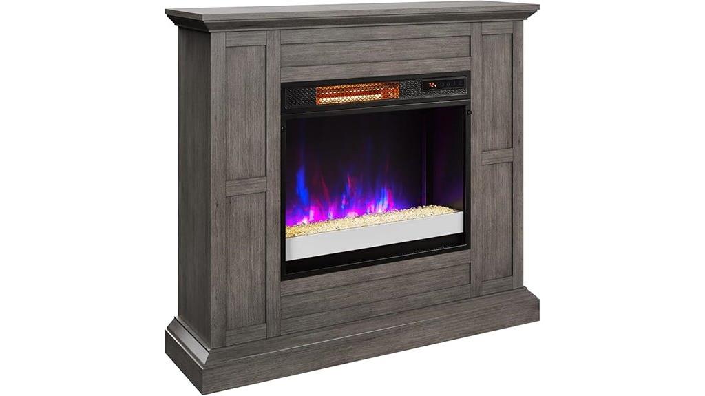 weathered gray electric fireplace