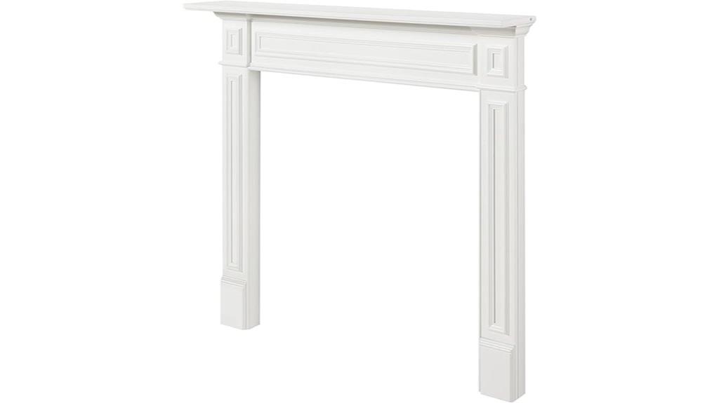 white fireplace mantel surround