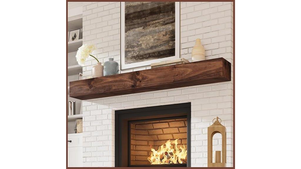 wooden fireplace mantel shelf