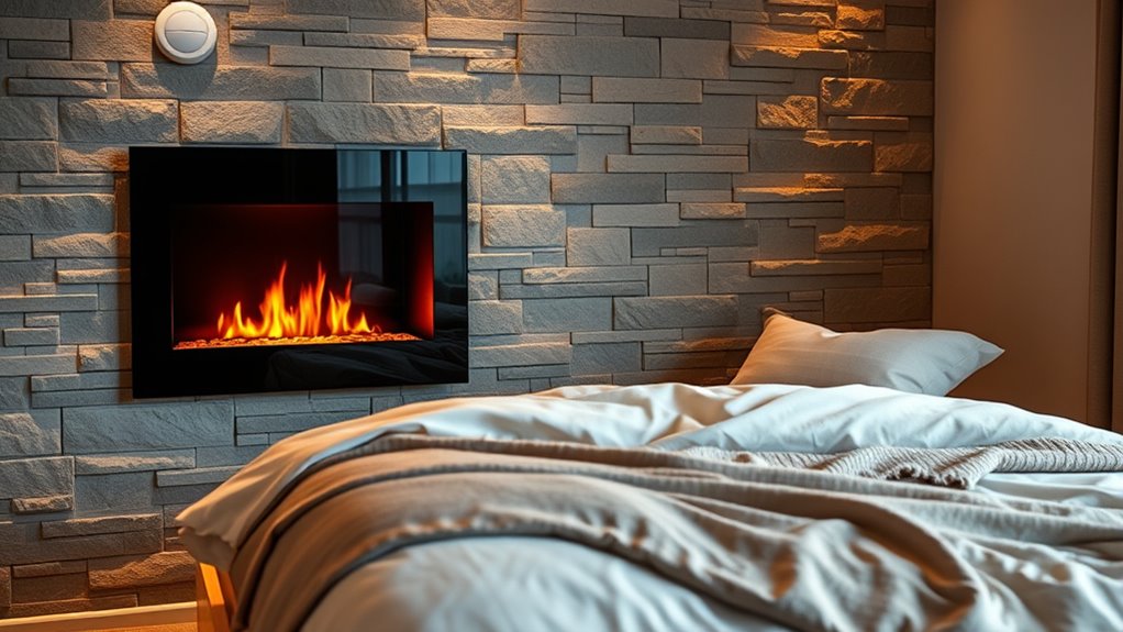 bedroom electric fireplace safety