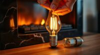 change fireplace bulbs safely