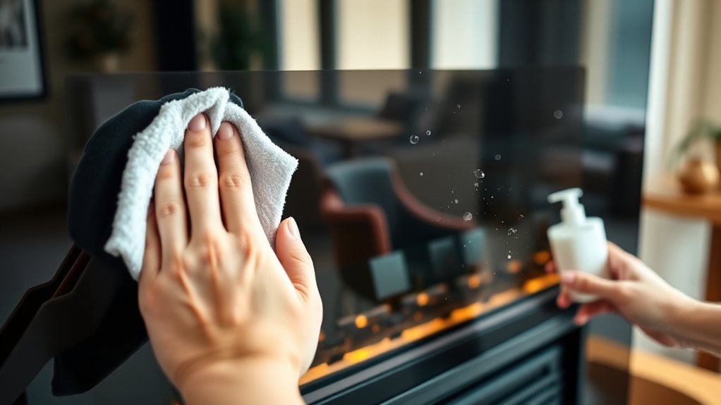 cleaning electric fireplace thoroughly