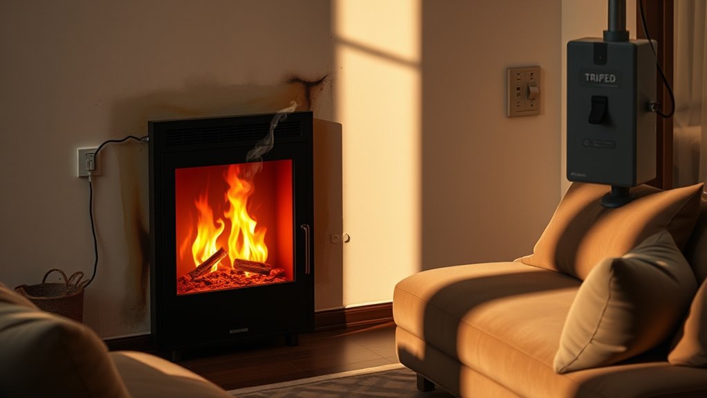 electric fireplace causes breaker trips