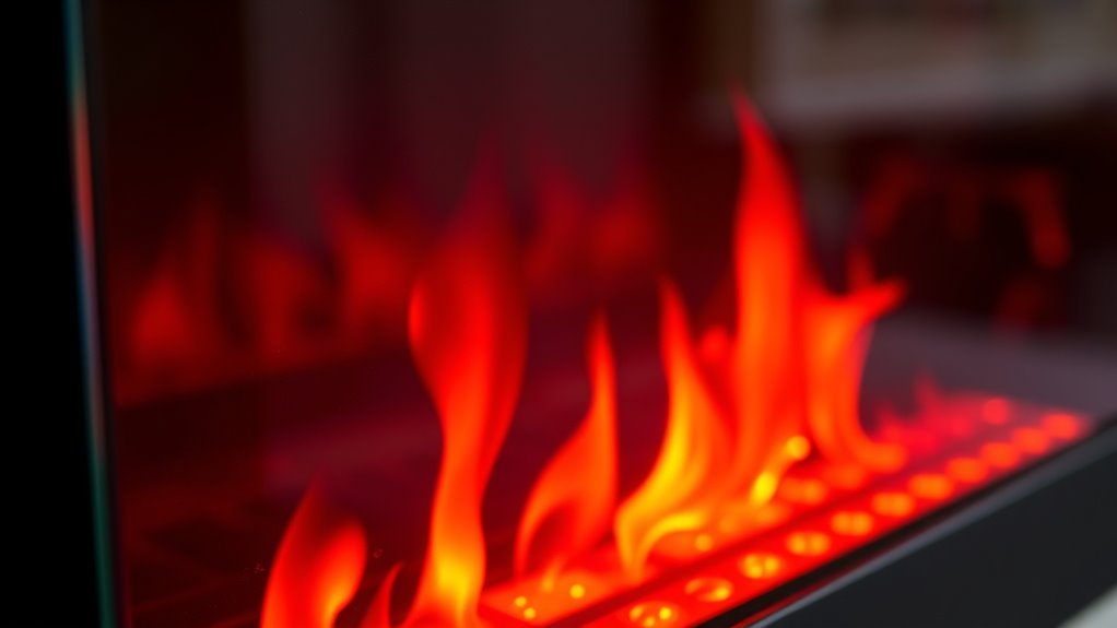 electric fireplace glass heats