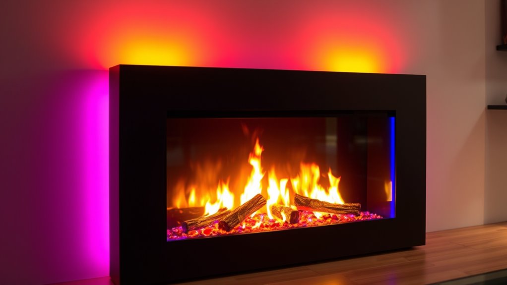 electric fireplace lighting options